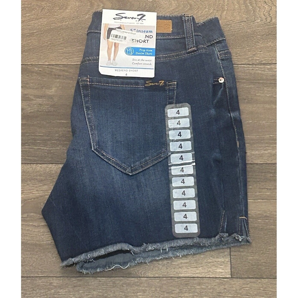 Seven7 Women's 5" Fray Hem Denim Weekend Short | Curious Color Size 4 Adult - Picture 8 of 9
